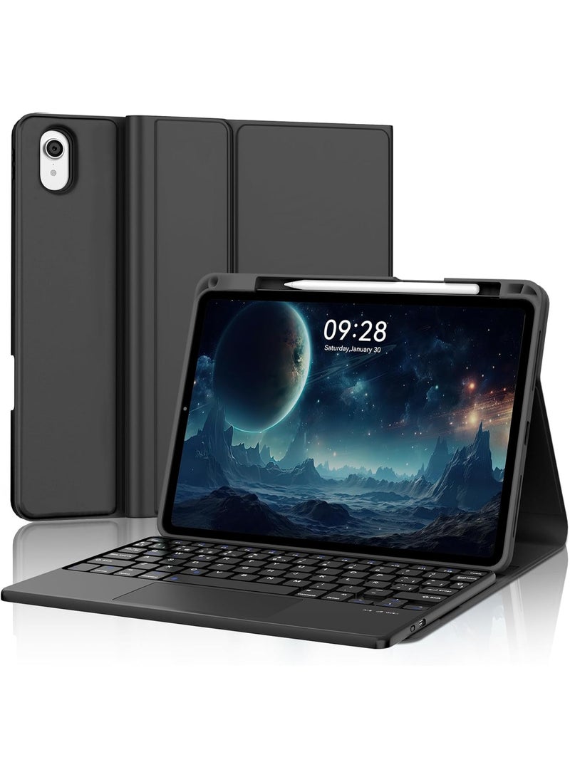 Touch Keyboard Case for iPad 10th Generation 10.9", Spanish Ñ Detachable Wireless Bluetooth Keyboard with Slim Case and Trackpad for iPad 10th Gen 2022 10.9 Inch, Black - Image 1